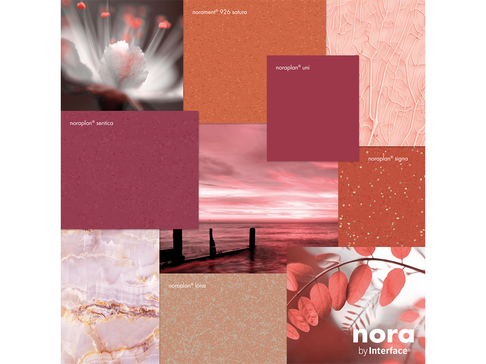 nora revêtements de sol - collage à la couleur Pantone de l'année 2019 Living Coral