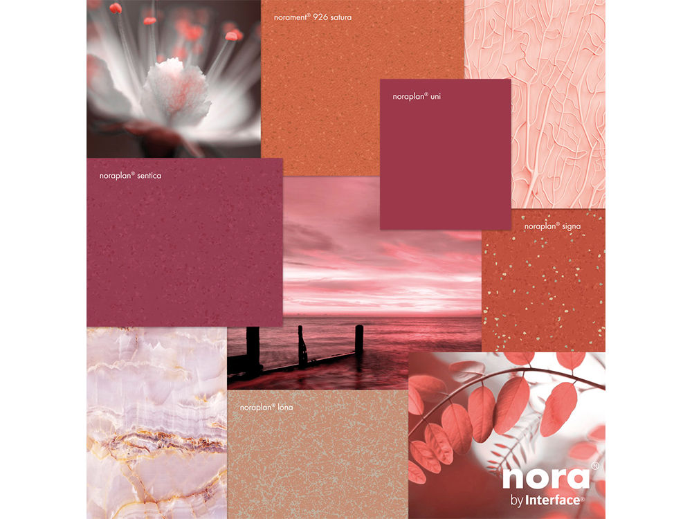 nora floor coverings - collage to Pantone Colour of the Year 2019 Living Coral