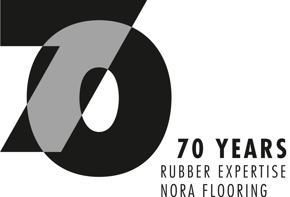 Logo 70 Jahre Kautschuk-Erfahrung: nora Boden