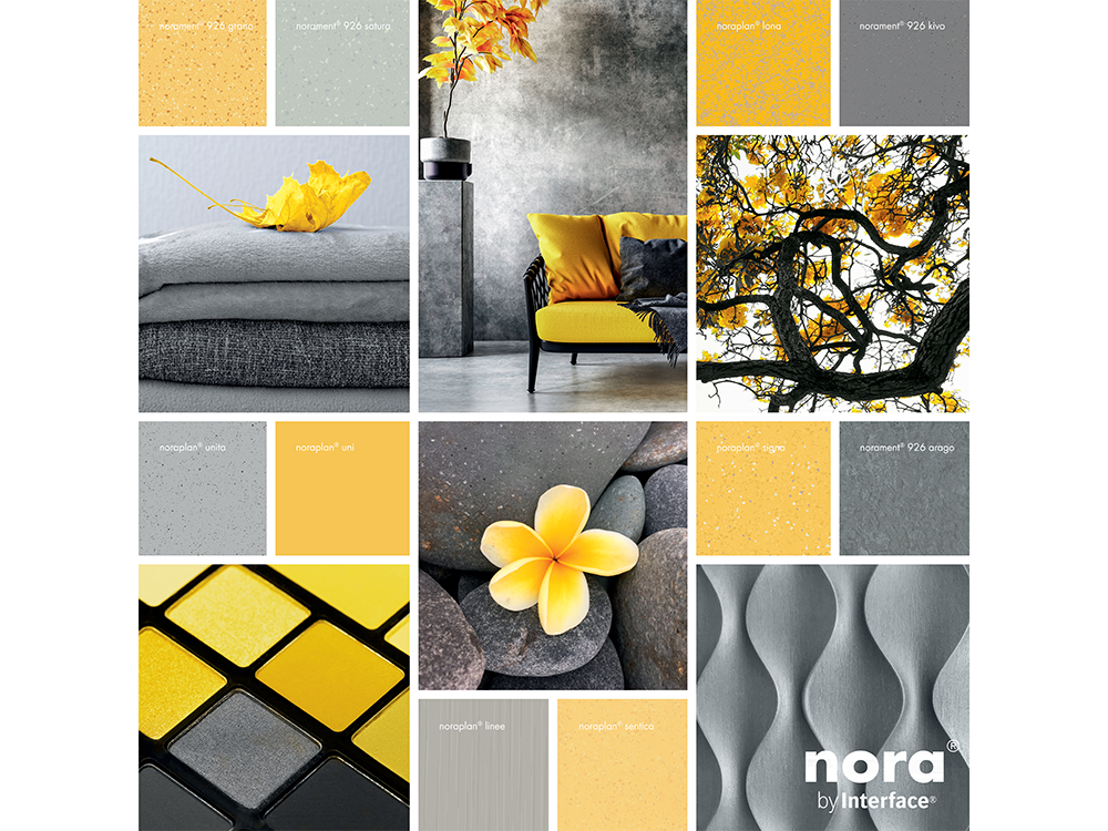 ultimate gray and Illuminating, pantone colours of the year 2021 - collage flooring