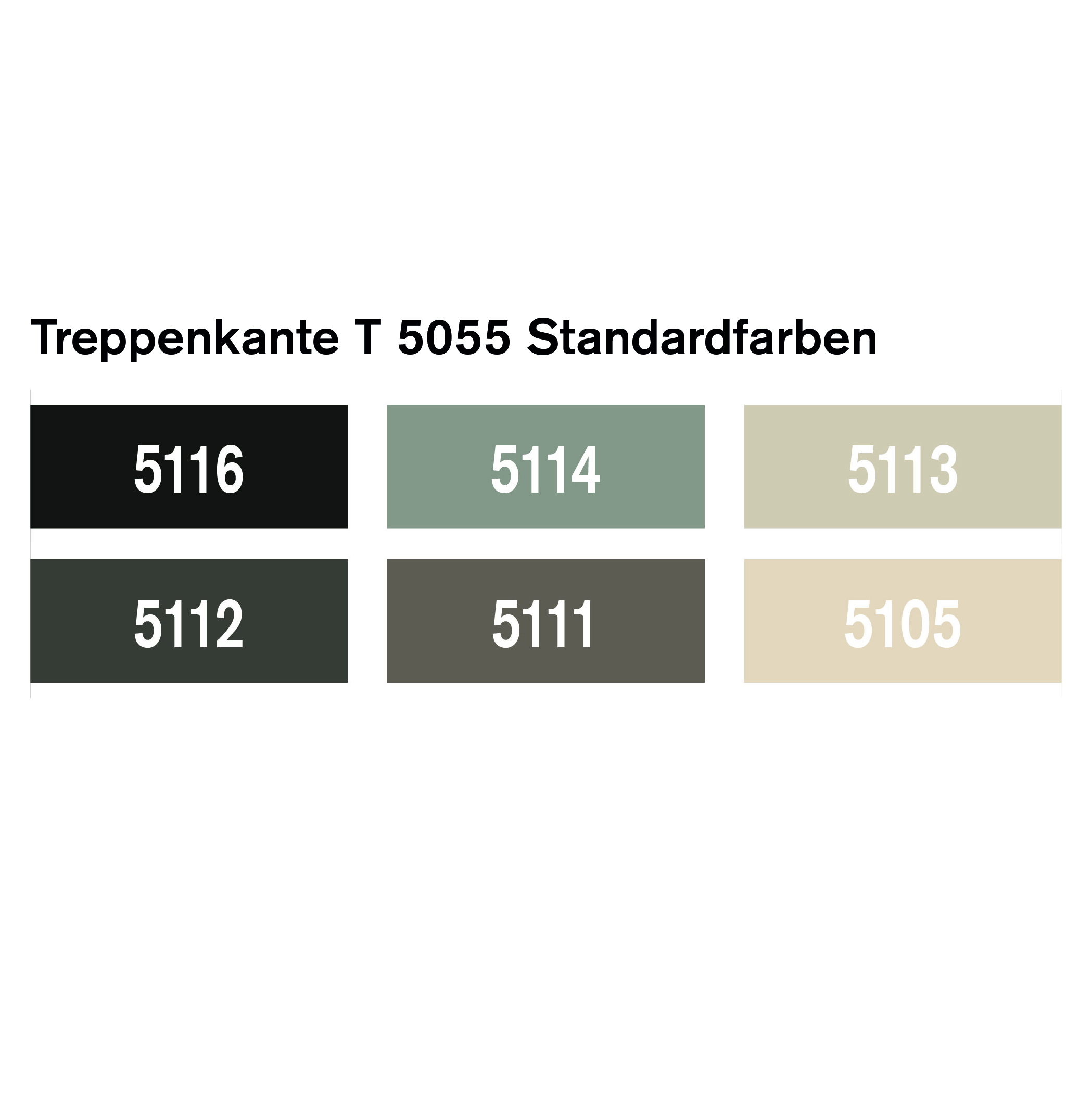 nora T 5055 barrierefreie Treppenkante Standardfarben