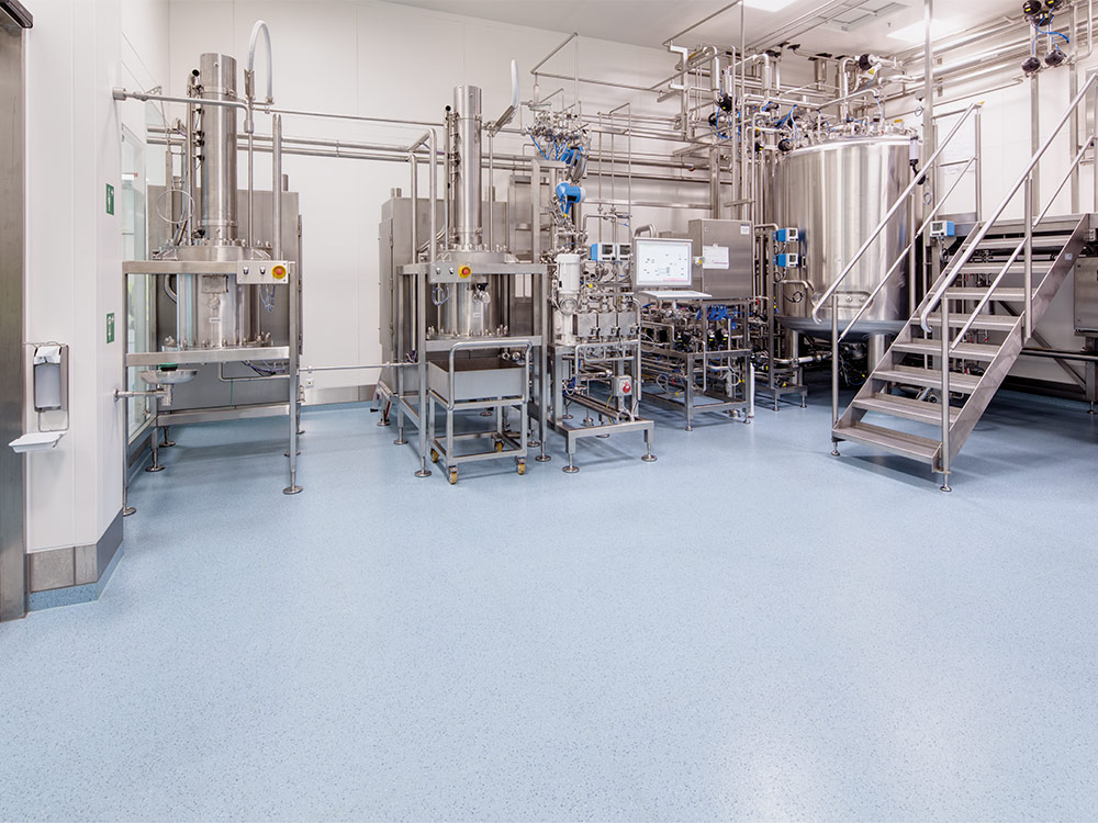 nora flooring systems en las salas blancas de Biotest AG