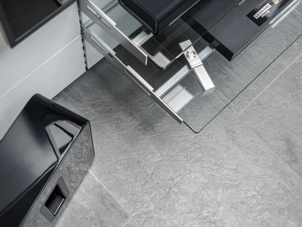 Modern technology presented on elegant grey nora rubber flooring