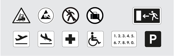templates for symbols which can be manufactured as flooring inlays by nora systems