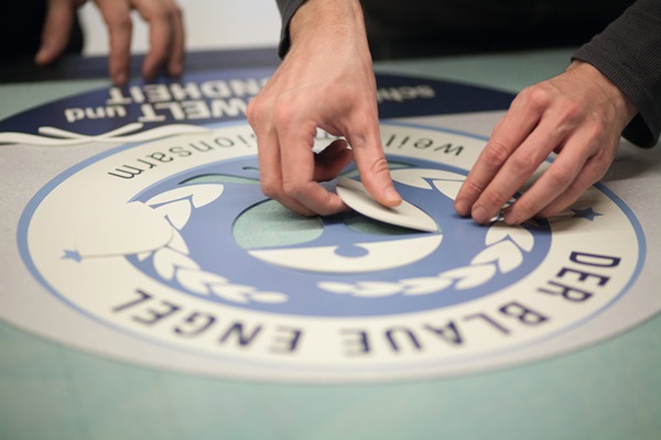 Creating an logo as a flooring inlay at nora inlay center