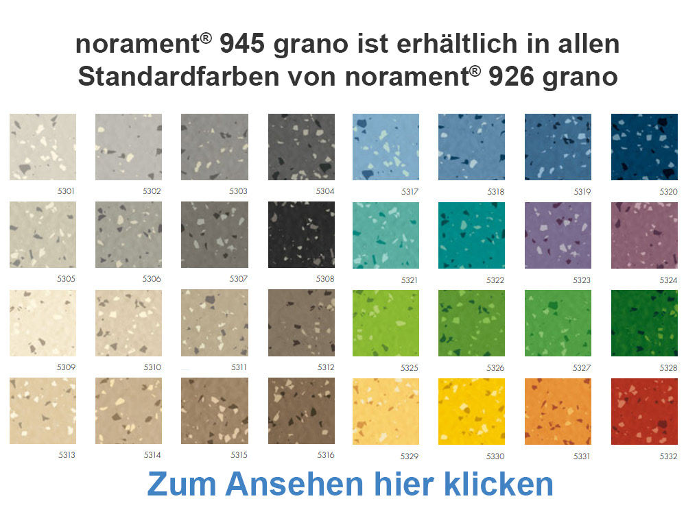 norament 945 ist in allen Standardfarben von norament 926 grano erhältlich
