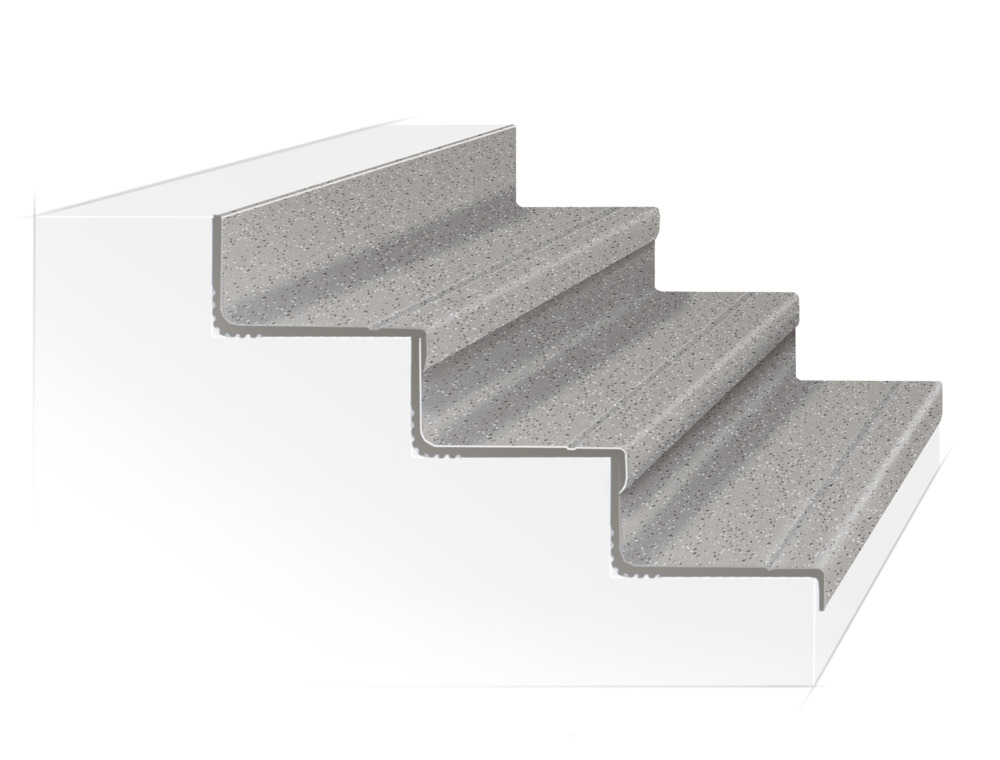 Schematische Darstellung: Treppe mit Treppenbelag norament 926 grano