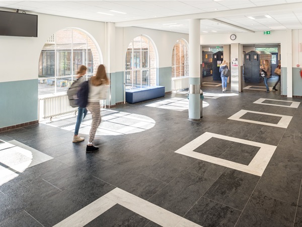 School renovation: The pupils chose a wide range of subdued colours such as white, wood and dark grey