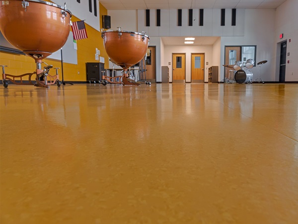 new flooring provides acoustical benefits supportive of the learning environment